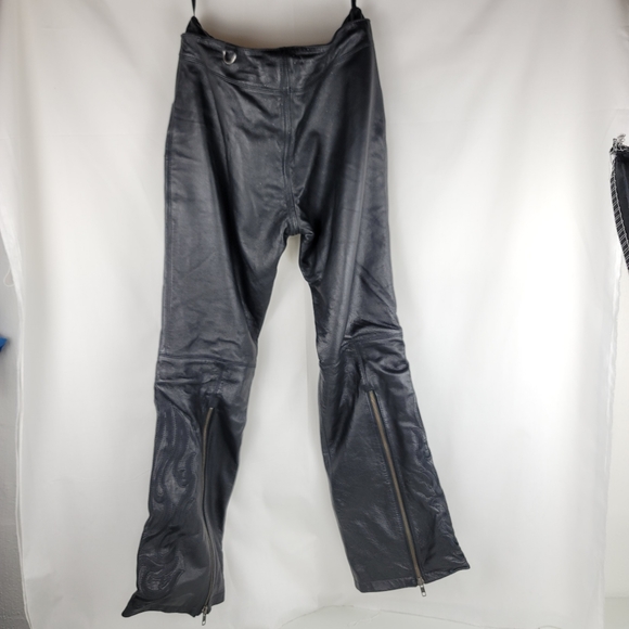 Harley Davidson Women's Black Leather Riding Pants - Picture 6 of 16